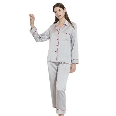 China Esasilk Logo Design Sleep Wear Women Custom Made Luxury Silk Pajamas QUICK DRY for Ladies for sale