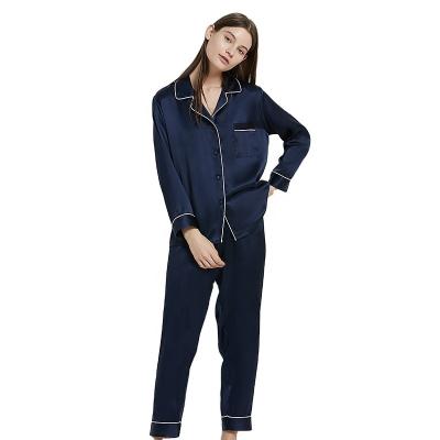 China Esasilk Logo Design Sleep Wear Women Custom Made Luxury Silk Pajamas QUICK DRY for Ladies for sale