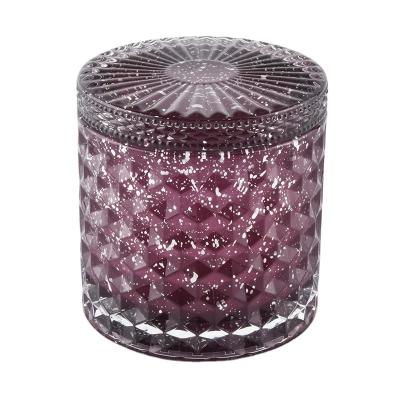 China Elegant Home Decoration Custom Design Glass Candle Jar With Woven Lid Basket For Wedding for sale