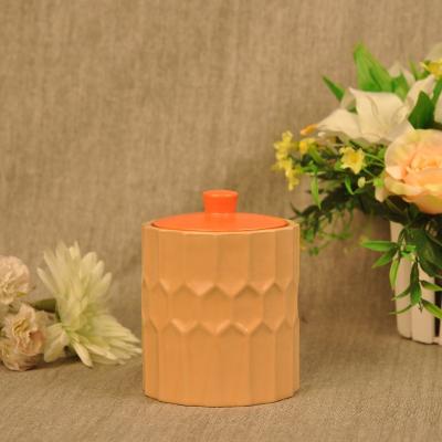 China Wholesale Unique Home Decor Ceramic Rose Pottery Candle Jars With Lid for sale