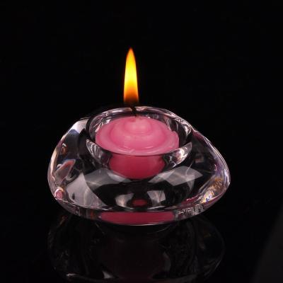 China Heart Shaped Eco - Friendly Crystal Glass Tealight Holder for sale