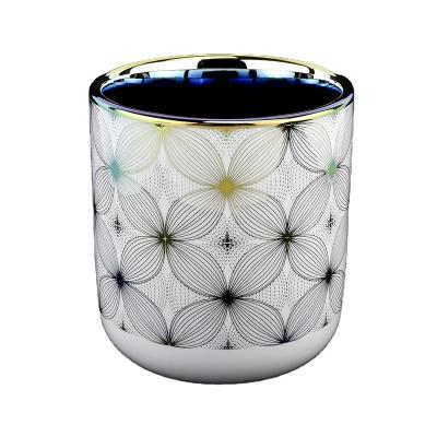 China Home Decoration Pearl Glazed Iridescent Ceramic Cylinder Candle Holders Suppliers for sale