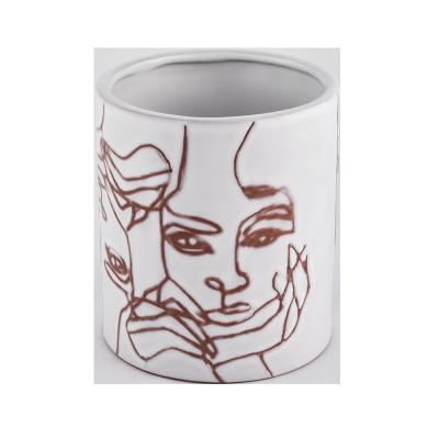 China Unique Custom White Concrete Home Decoration Candle Jar Supply for sale