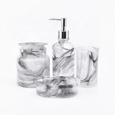 China Viable Covered Glass Sets Of Bath Accessories for sale