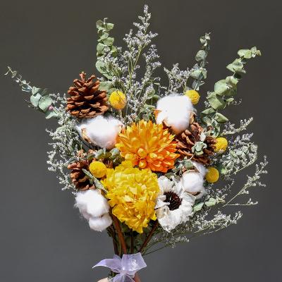 China Wholesale YunChuang New Romantic Plant Style Daisy Dried Flower Dried Flowers and Plants Decor Flowers for Home for sale