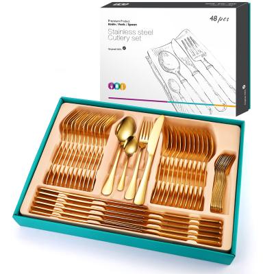 China Stocked Stainless Steel Tableware 48 Pieces Dinnerware Set Set 1010 Piece Spoon Cutlery Master Heaven And Earth Gift Box for sale