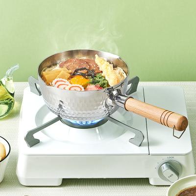 China Stocked Three Layers of Snow Steel 304 Stainless Steel Milk Pan Food Pan Instant Noodle Non-Stick Pan for sale