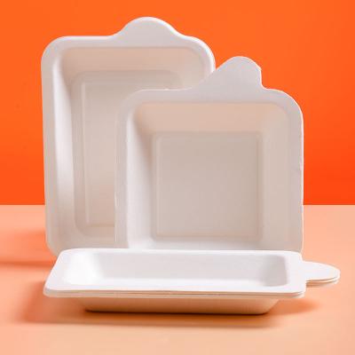 China Disposable store contracted border sale of white paper disposable rectangular dishes style paper plates for sale