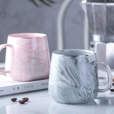 China YunChuang Viable Nordic Contracted Gift Marbling Ceramic Portable Coffee Cup Breakfast Mug for sale