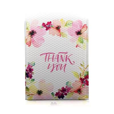 China Moisture-proof Flowers Thank You Letter Express Packaging Garment Waterproof Bubble Mailing Bag for sale