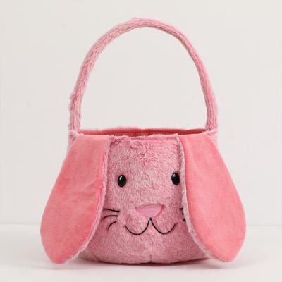 China Cute in stock plush Easter baskets for sale