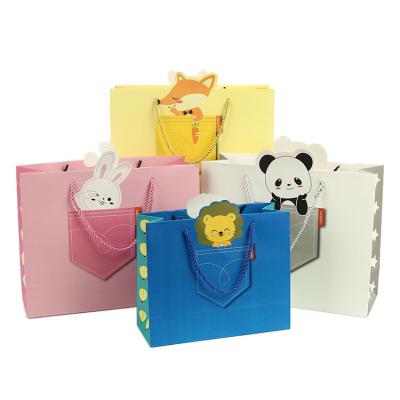 China Logo Cute Cartoon Birthday Gift Custom Recyclable Bag Children's Day Gift Paper Bag for sale