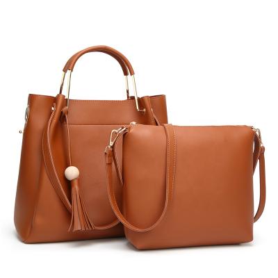 China 2019 fashion FS6240 ali wholesale luxury bolsos de baba set luxury pu leather nice colors 2 pcs in one set women handbag for sale