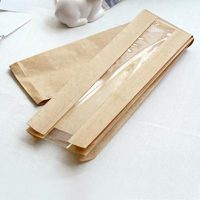 China Biodegradable Cheap Custom Greaseproof Kraft White Baguette Paper Bag Customized for sale