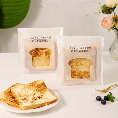 China WUJIANG Self-adhesive Envelope Bags Biodegradable Cotton Paper Concession Bread Packaging Bags With Windows for sale