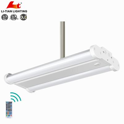 China Industrial Warehouse Lighting 0-10v Dimming 2 Row 100w 140w 200w LED Linear High Bay Light Fixture for sale