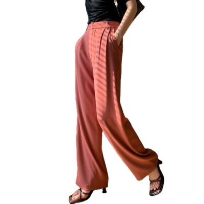 China Anti-Wrinkle Dropshipping Cloth High Waisted Loose Leg Woman Casual Cooling Wide Leg Pants for sale