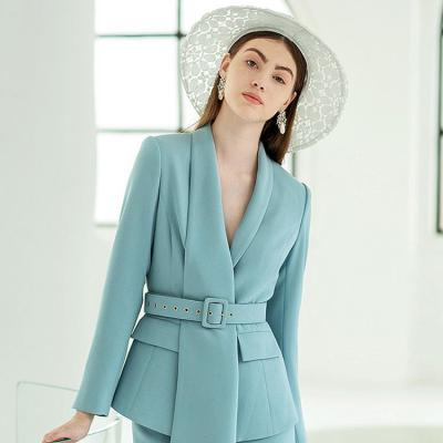 China Slim Fit Female Lady Office Women Formal Blazer Anti-wrinkle Fashion Crop 100% Polyester Best Design Custom Wholesale Quality Long Sleeve for sale