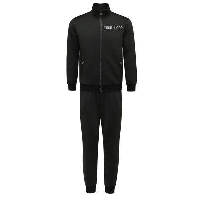 China Breathable Black Zipper Stand Collar Tracksuit White Men Sports Wear Tracksuit for sale