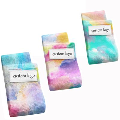 China Portable Workout Exercise Resistance Bands Elastic Booty Bands Tie Up Dye Print Hip Band Set for sale