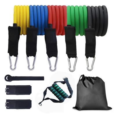 China Portable 11pcs Latex Fitness Resistance Bands, Workout Resistance Tube Sets for sale