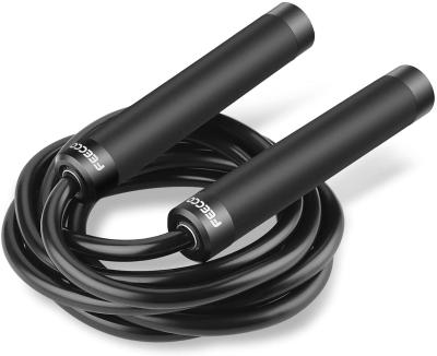 China Durable Kuerfit Pular Corda OEM Black With Adjustable Cable Ball Bearing Contoured Handles Speed ​​Jump Rope for sale