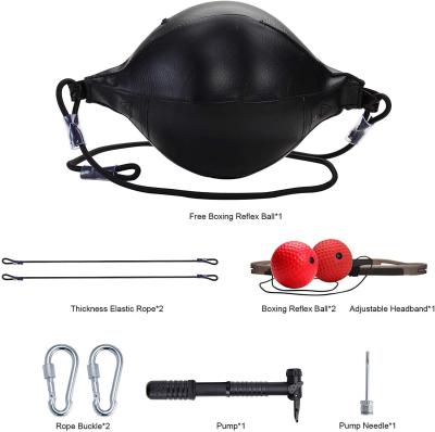 China Durable OEM Rapida Pilko Custom Private Label Kuerfit PU Double End Speed ​​Leather Boxing Punch Ball for sale