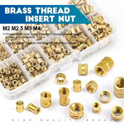 China Brass Knurled Threaded Kit Nuts Heavy Industry Female Thread Insert Nut Assortment Inserts For Plastic for sale