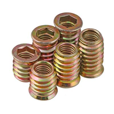 China Heavy Industry Galvanized Steel M6 M8 M10 Threaded Wood Insert Nuts For Furniture for sale