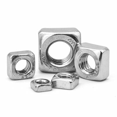 China DIN557 304 Heavy Industry Stainless Steel Square Nuts M3 M4 M5 M6 M10 Metric Square Thread Nut for Aluminum Profile for sale