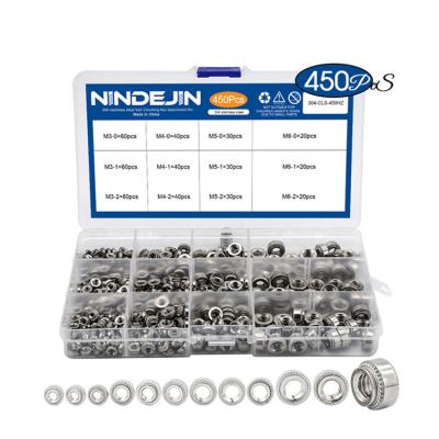 China 450PCS Heavy Industry Stainless Steel M3 M4 M5 M6 Press Nuts Assortment Kit CLS Knurl Nut Self Hooking Self Hooking Nut for sale