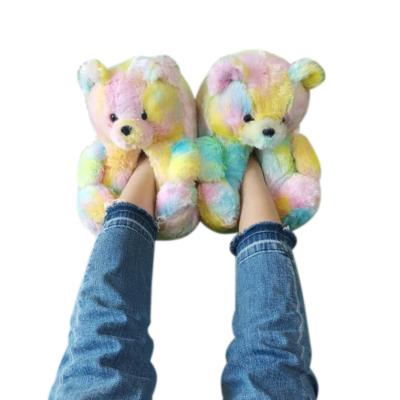 China CUSHIONING Warm Teddy Bear Slippers Teddy Bear Home Slippers Plush Cotton Shoes Thick Bear Slippers For Women for sale