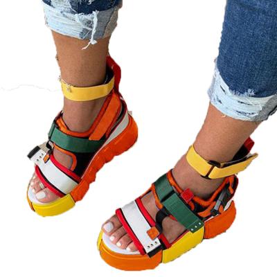 China Lady Summer Shoe High Quality Lightweight Ins Flat Sandals With Platform For Women 2020 Sandals for sale