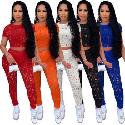 China M8810-new arrival 2021 QUICK DRY short sleeve 2 piece pants set women sweatsuit sets women for sale