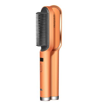 China Hotel Hot Air Electric Fast Iron Hair Styling Straight Hair Curler Dryer Brush Hair Straightener Comb for sale