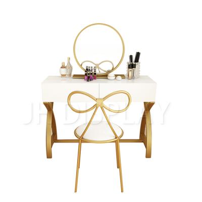 China (Other) Custom Modern Minimalist Adjustable Gold Vanity Dressing Table For Girl for sale