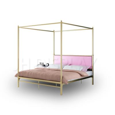 China (Other)Adjustable High Grade Metal Tube Column Bed Hotel Metal Backrest Bed for sale