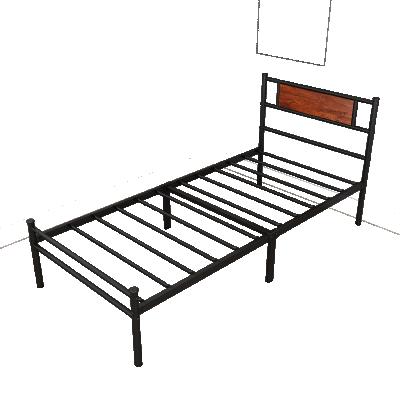 China Easy Assemble Eco-friendly Wooden Bedroom Furniture Single Metal Twin Height Bed Metal Wood For Kids Guest Room for sale