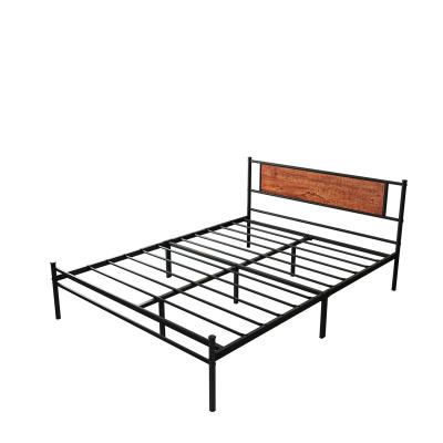 China Easy Assemble P2 Solid Wood Eco-Friendly MDF Headboard Metal Bed Easy Assemble Bed Frame for sale