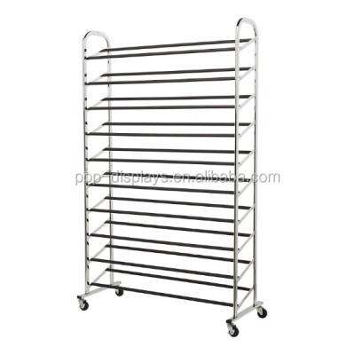 China (Others) 50 Pairs Adjustable Wall Mounted Shoe Rack Metal Shelves for sale