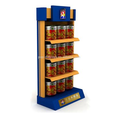 China FOB shop metal comic display stand for showing oil or heavy items for sale