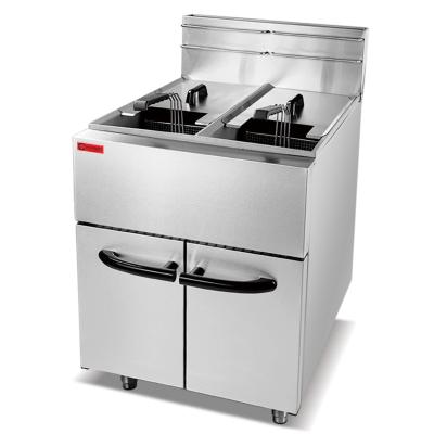 China Hotels Large capacity Customized Commercial Gas 2 Tank With 2 Baskets Professional Deep Fryer ZH-4GF-2 for sale