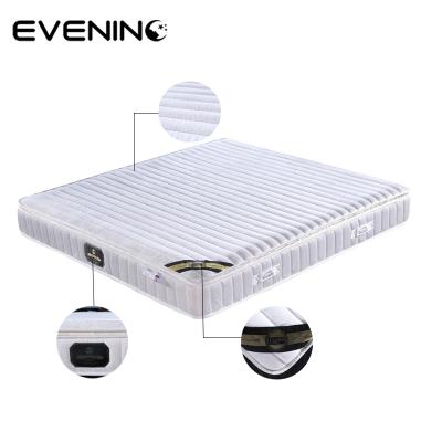 China Flannel fabric pillow top design hypoallergenic even natural latex foam pocket spring mattress for luxury hotel for sale