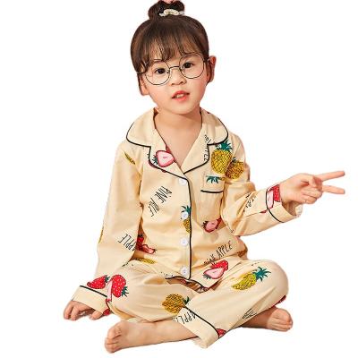 China Children's breathable pajamas milk silk long-sleeved pants spring and autumn cartoons 2-piece home service suit for sale