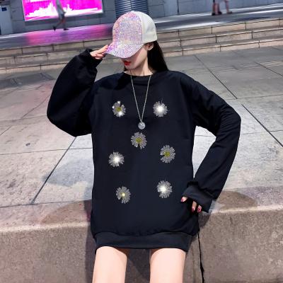 China Breathable Spring And Autumn Ladies Thin Sweater Printed Fashionable Cotton Loose Plus Size Blouse for sale