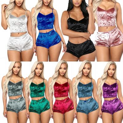 China Latest Spring QUICK DRY Summer Ladies Pajamas Lounge Wear Women Lingerie Set Women's Velvet Sleepwear for sale