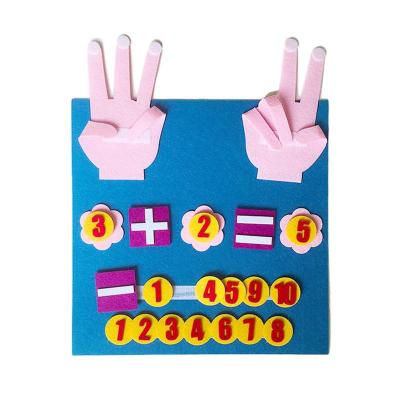 China Eco-friendly Handmade Felt Kids Fingers Wool Felt Numbers Toy For Children Set Counting Finger Numbers Math for sale