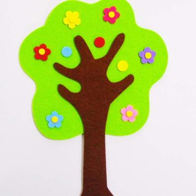 China Adhesive Sticker Felt DIY Eco-Friendly Craft DIY Tree Wall Tree Flower Patch Accessory for Nursery Home Decor for sale