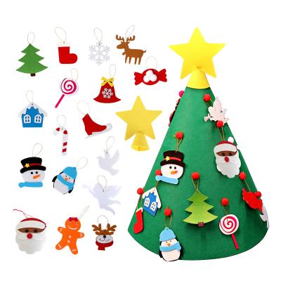 China Eco-Friendly Decorative Party Decoration Festival Hanging Ornaments Kids Toys Ruled Craft Christmas Tree Set for sale