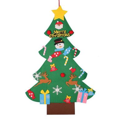 China Eco-Friendly Wall Hanging Decoration Stickers Christmas Ornaments Kids Gift 3D DIY Felt Christmas Tree Pendants for sale